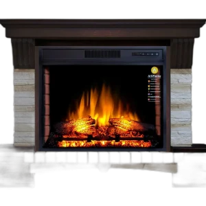 Камінокомплект ArtiFlame STONE MONTEBELLO AF28S МАХАГОН КОРИЧНЕВИЙ АНТИК (зі звуком)