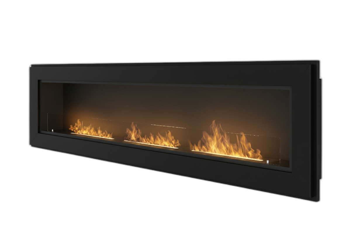 Біокамін Simple Fire FRAME 1800 Чорний матовий зі склом