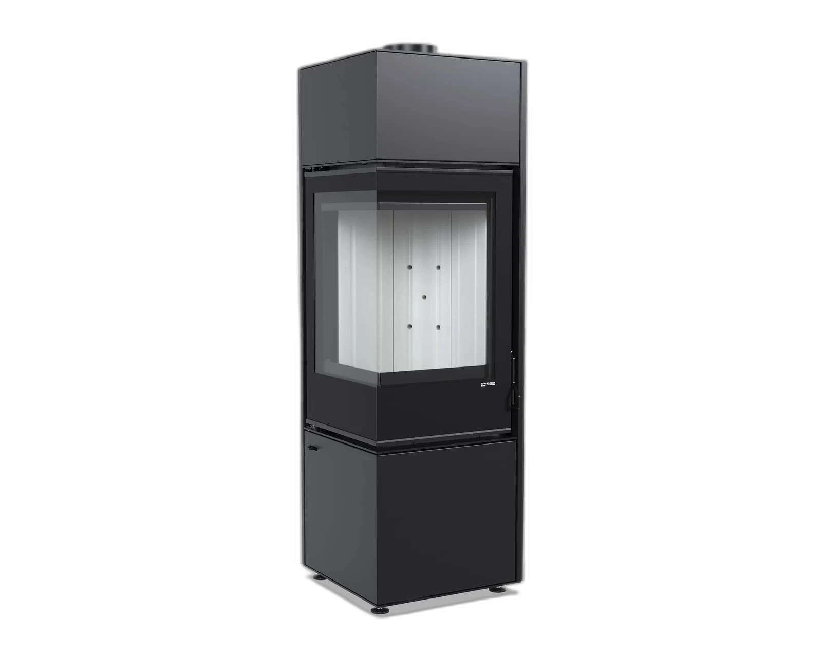 Сталева піч Defro Home QUADROOM LONG P Чорний
