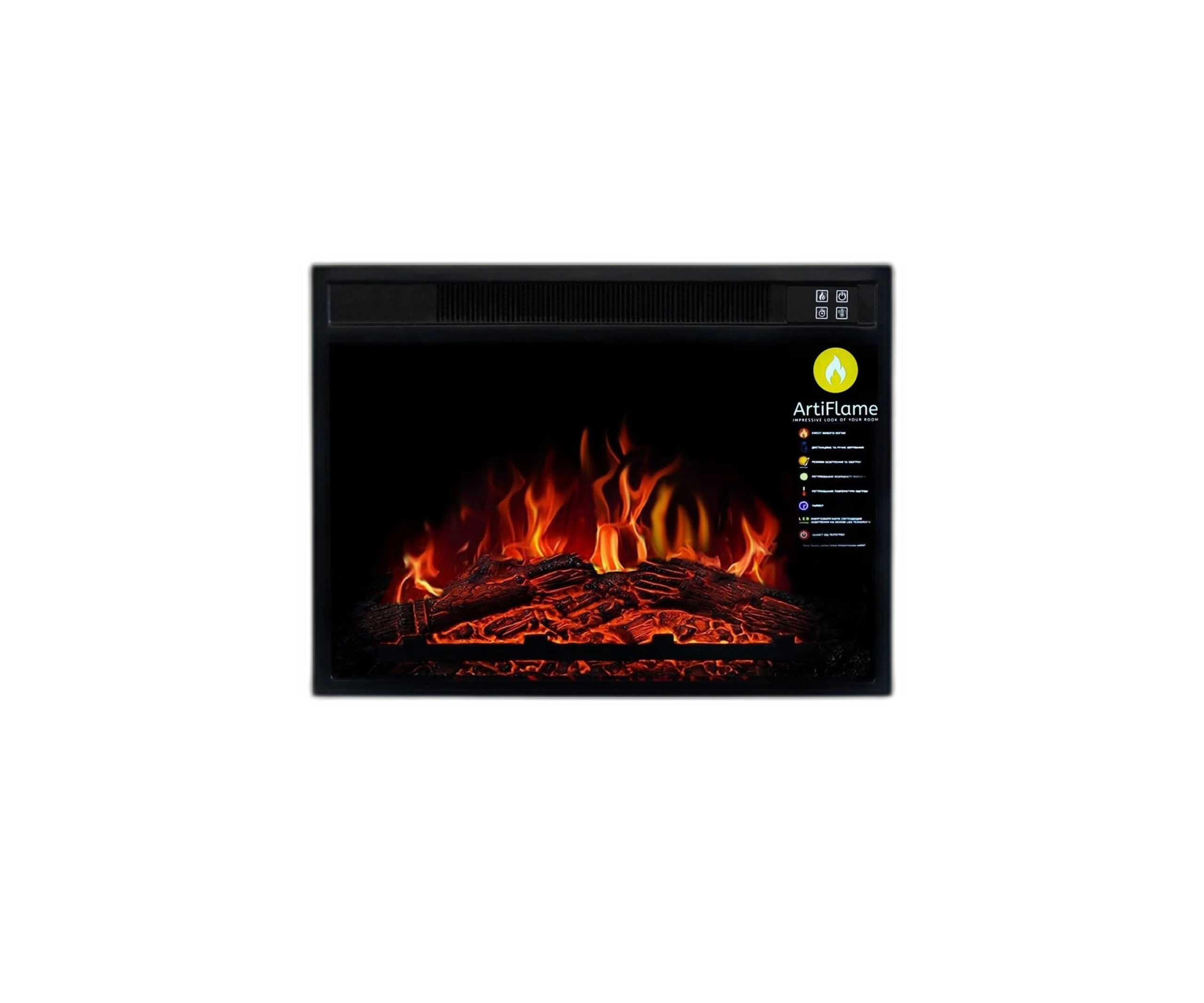 Камінокомплект із світлодіодним підсвічуванням ArtiFlame LUCCA AF23S БІЛИЙ Б’ЯНКО (зі звуком)