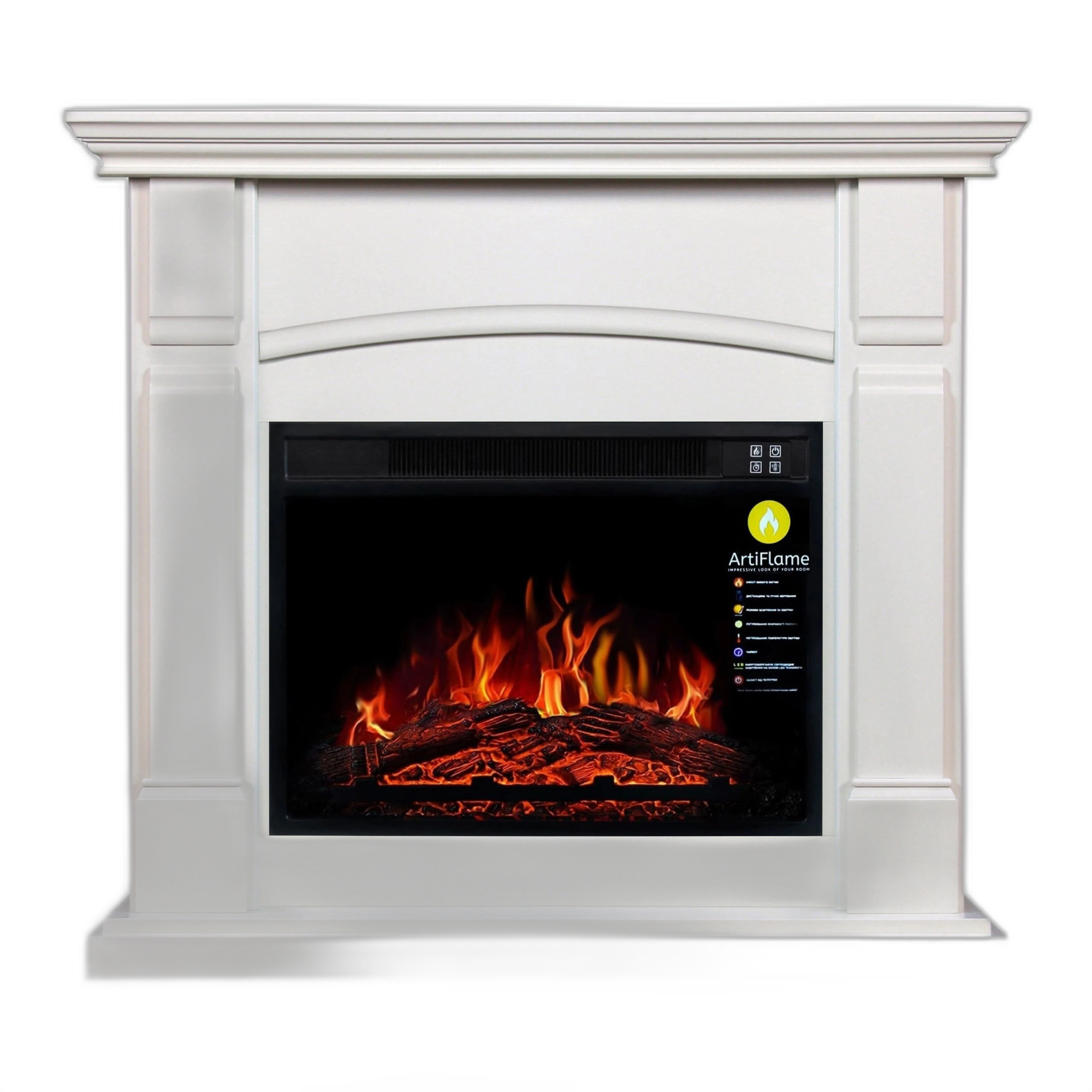 Камінокомплект ArtiFlame MANCHESTER AF23 БІЛИЙ ДУБ