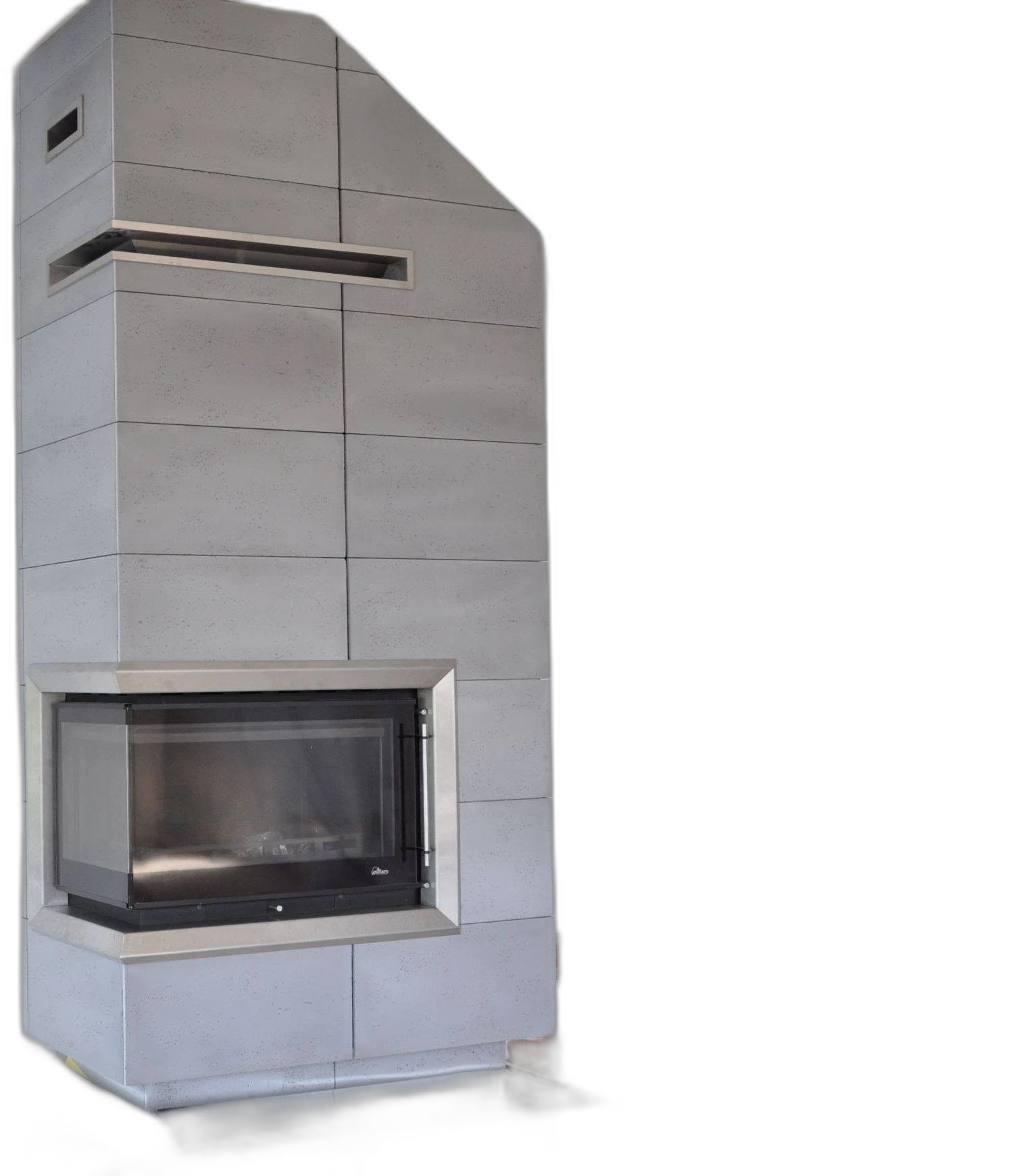 Камінна топка UNIFLAM 850 PRESTIGE LBS ліве вигнуте скло