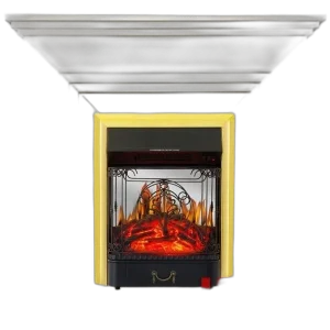 Камінокомплект IDaMebel Gloria Brown Royal Flame Majestic Gold з обігрівом (білий)