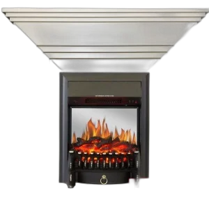 Камінокомплект IDaMebel Gloria Brown Royal Flame Fobos Black з обігрівом (білий)
