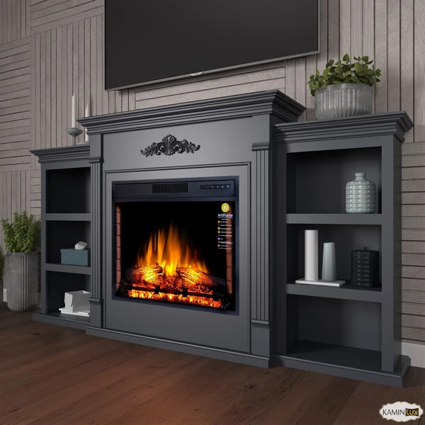 Камінокомплект ArtiFlame NEW YORK AF28S СІРИЙ ГРАФІТ (зі звуком)