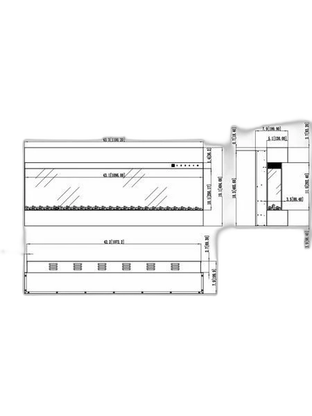 Трьохсторонній електрокамін AFLAMO Imperial 43 з обігрівом