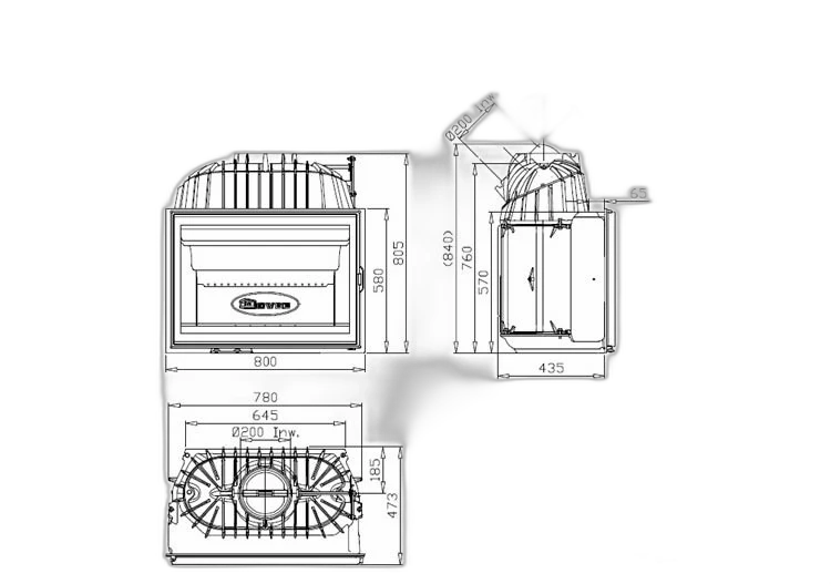 Камінна топка Dovre 2180 CBS/B