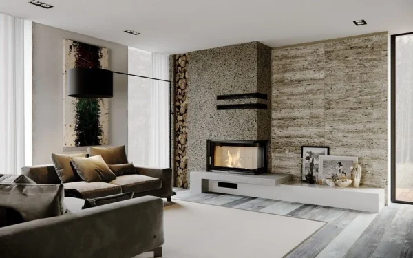 Сталева камінна топка DEFRO HOME INTRA SM BP MINI 10 кВт (білий шамот)
