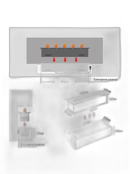Паровий електрокамін ProFire 3D 1000