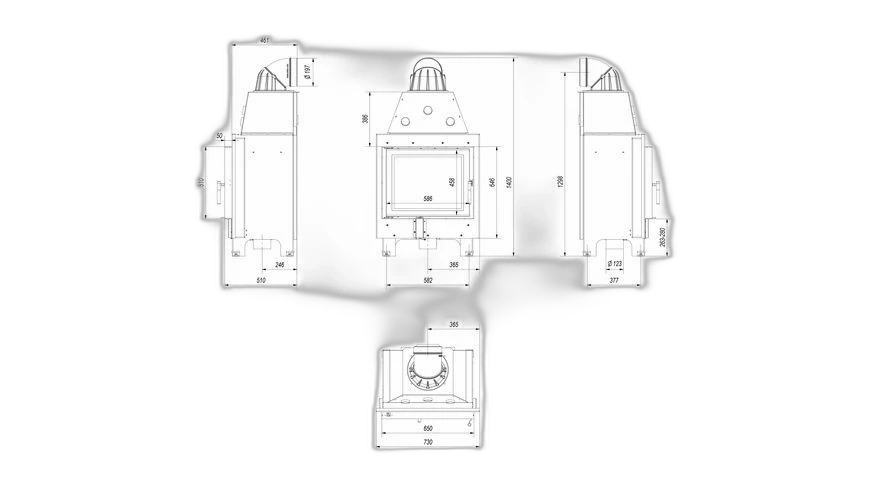 Камінна топка Kratki MBZ 13 (13 кВт)