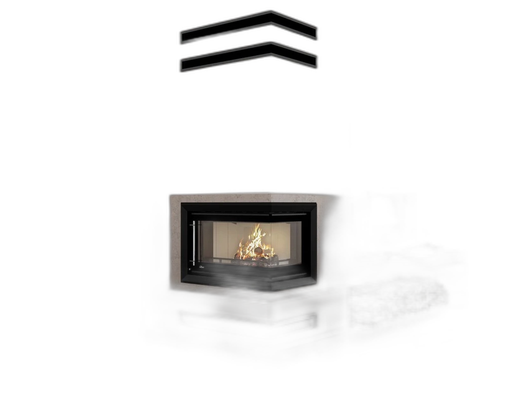 Камінна топка UNIFLAM 860 EVO LBS ліве вигнуте скло