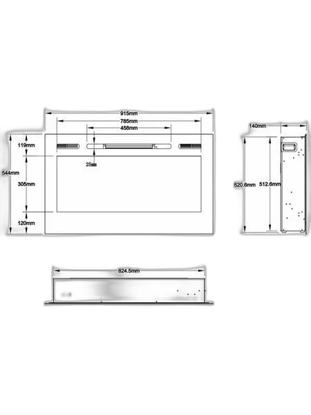 Настінний електрокамін AFLAMO Majestic 36 з обігрівом (білий)