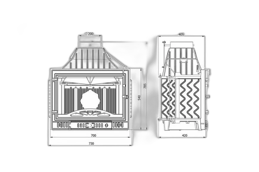 Чавунна камінна топка KawMet W3 16.7 кВт