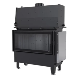 Камінна топка з водяним контуром Defro Home RIVA L SHORT (чорний шамот)