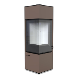 Сталева піч Defro Home QUADROOM LONG Коричневий