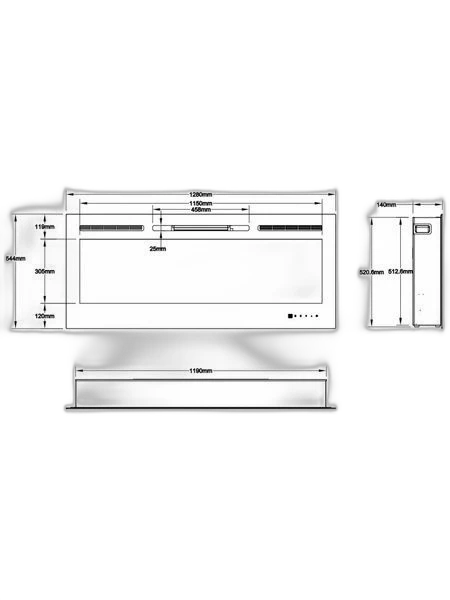 Настінний електрокамін AFLAMO Majestic 50 з обігрівом