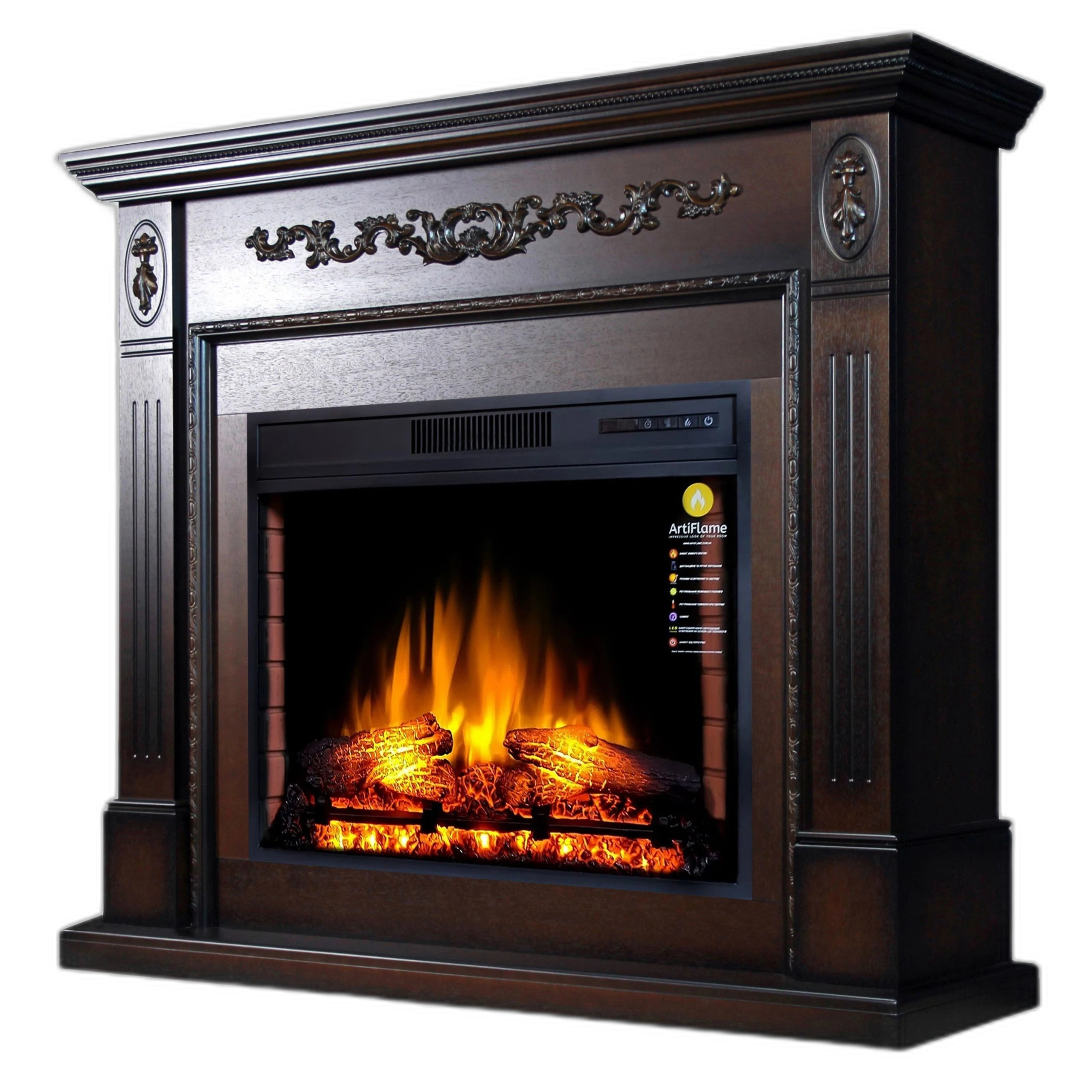 Камінокомплект ArtiFlame SOHO AF28S МАХАГОН КОРИЧНЕВИЙ АНТИК (зі звуком)