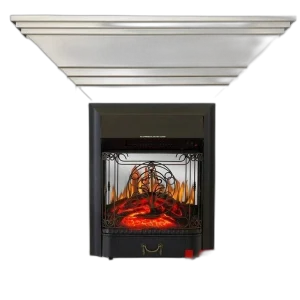 Камінокомплект IDaMebel Gloria Brown Royal Flame Majestic Black з обігрівом (білий)