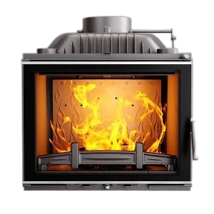 Чавунна камінна топка KawMet W17 DEKOR 12.3 кВт з хромованою обробкою