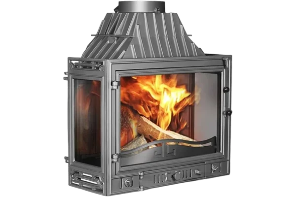 Чавунна камінна топка KawMet W3 16.7 кВт з трьохстороннім склом