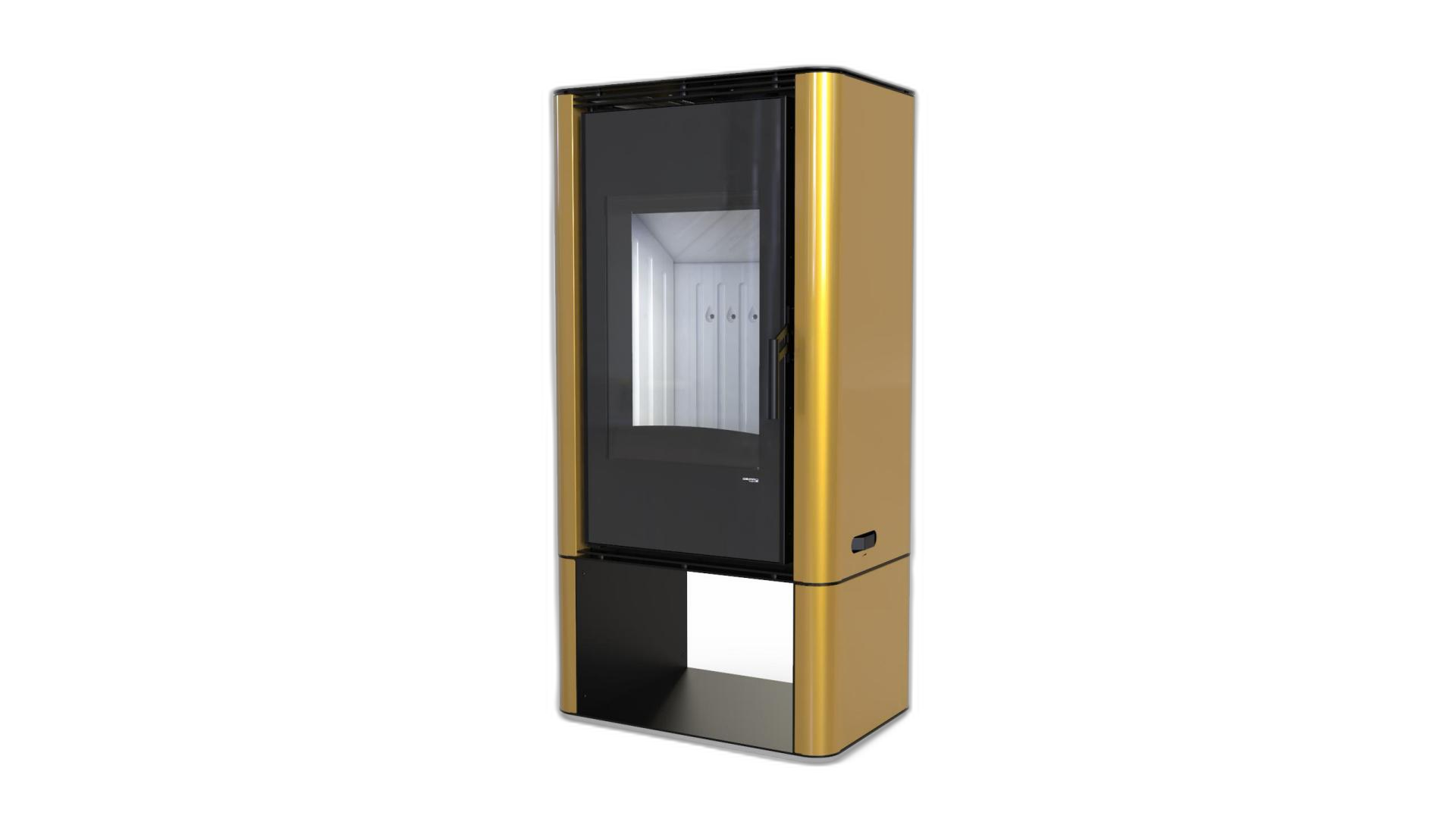 Сталева піч Defro Home SOLUM LOG Золотий