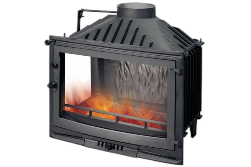 Чавунна камінна топка UNIFLAM 700 SELENIC ECO LB 14 кВт з шибером і кутовим склом