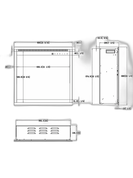 Електрична вставка AFLAMO 3D 60х60 з обігрівом