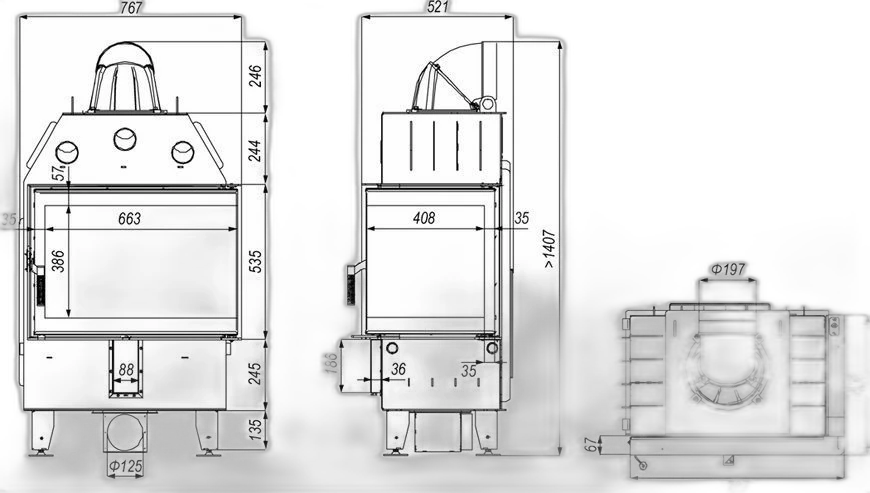 Сталева камінна топка DEFRO HOME INTRA SM BL MINI 10 кВт (чорний шамот)