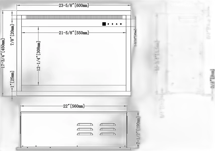 Електрична вставка AFLAMO 3D 45х60 з обігрівом