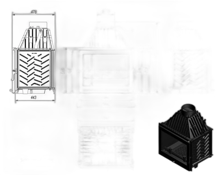 Камінна топка Kratki ZUZIA 16 LUX (16 кВт)