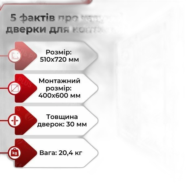 Дверцята для коптильні STYLE 500x700 утеплені з вогнетривкої сталі