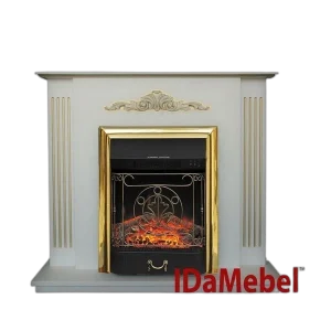 Камінокомплект IDaMebel Catarina Royal Flame Majestic Gold з обігрівом (білий)