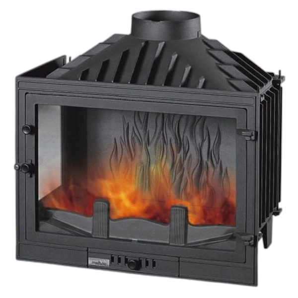 Чавунна камінна топка UNIFLAM 700 STANDART ECO LB 14 кВт з шибером і кутовим склом