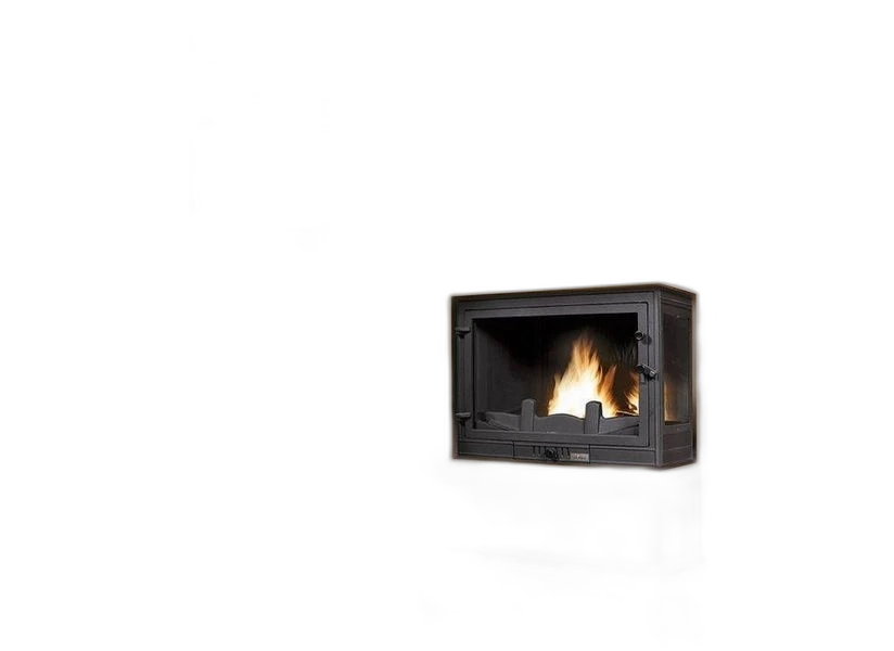 Чавунна камінна топка UNIFLAM 700 STANDART ECO PB 14 кВт з шибером і кутовим склом