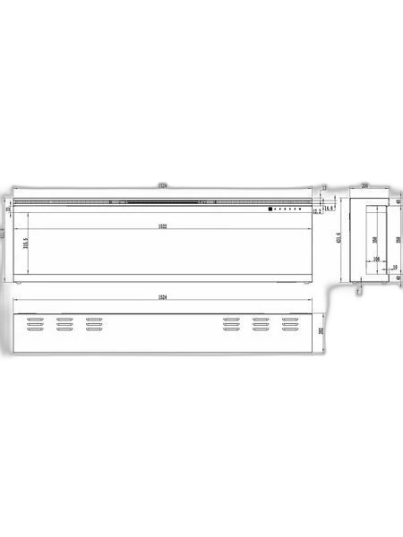 Трьохсторонній електрокамін AFLAMO Unique 153 з обігрівом
