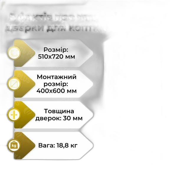 Дверцята для коптильні KELLER 500x700 утеплені з вогнетривкої сталі
