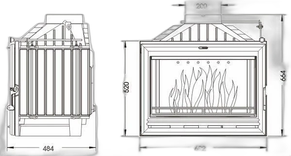 Чавунна камінна топка UNIFLAM 700 OPTION ECO 10 кВт з шибером