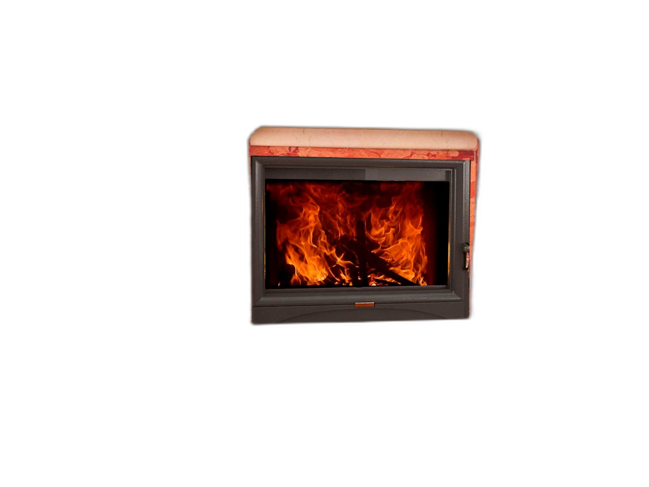 Камінне облицювання Браво Болонія пряме матеріал Rosso Asiago + Botticino
