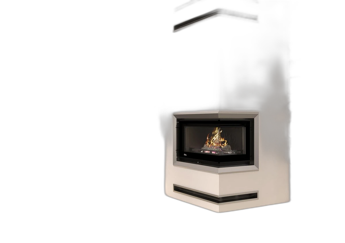 Камінна топка UNIFLAM 850 PRESTIGE LBS ліве вигнуте скло