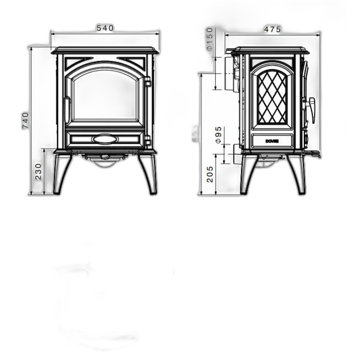 Чавунна піч Dovre 540 W