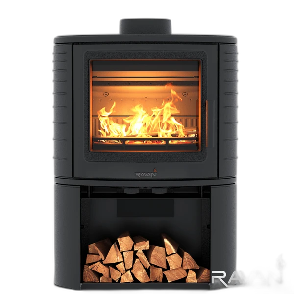 Чавунна піч камін Ravan Deluxe 14 кВт на дровах