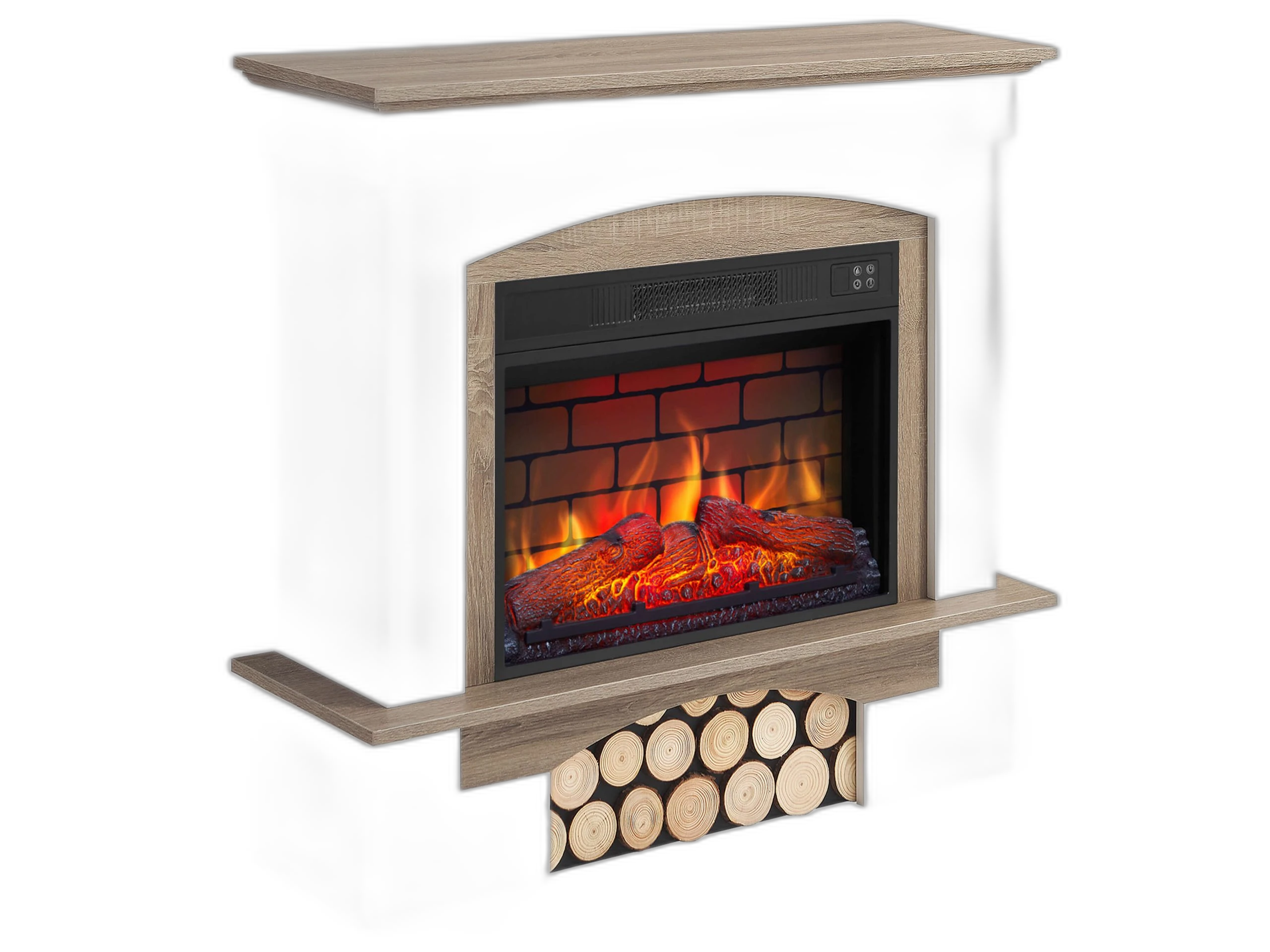 Електрокамін ArtiFlame Woodley AF23BS білий / дуб сірий