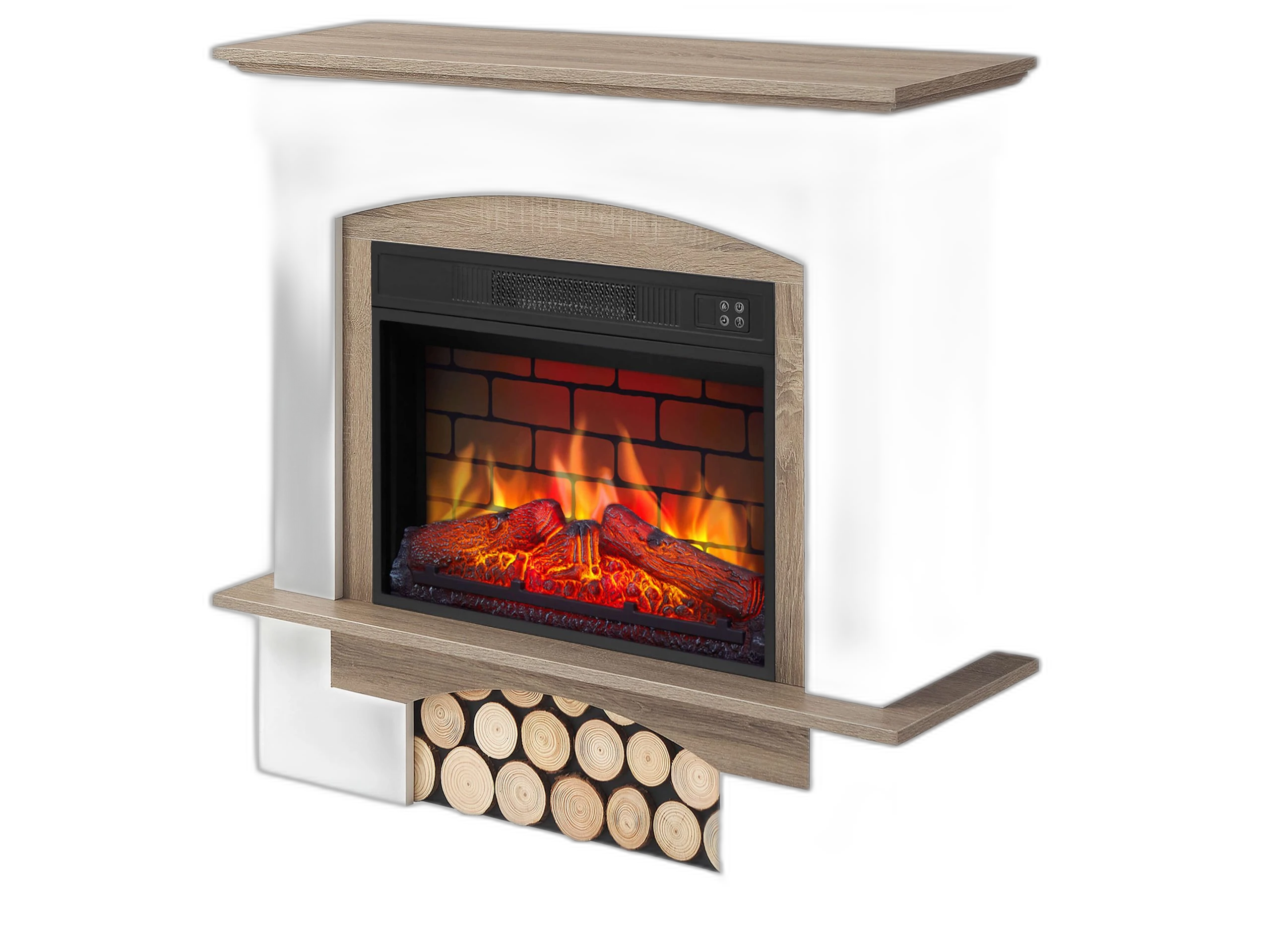 Електрокамін ArtiFlame Woodley AF23BS білий / дуб сірий