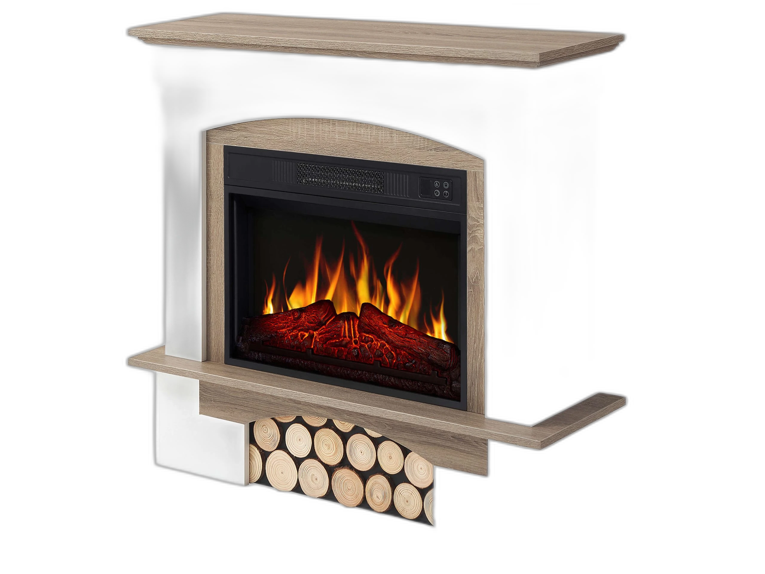 Електрокамін ArtiFlame Woodley AF23S білий / дуб сірий