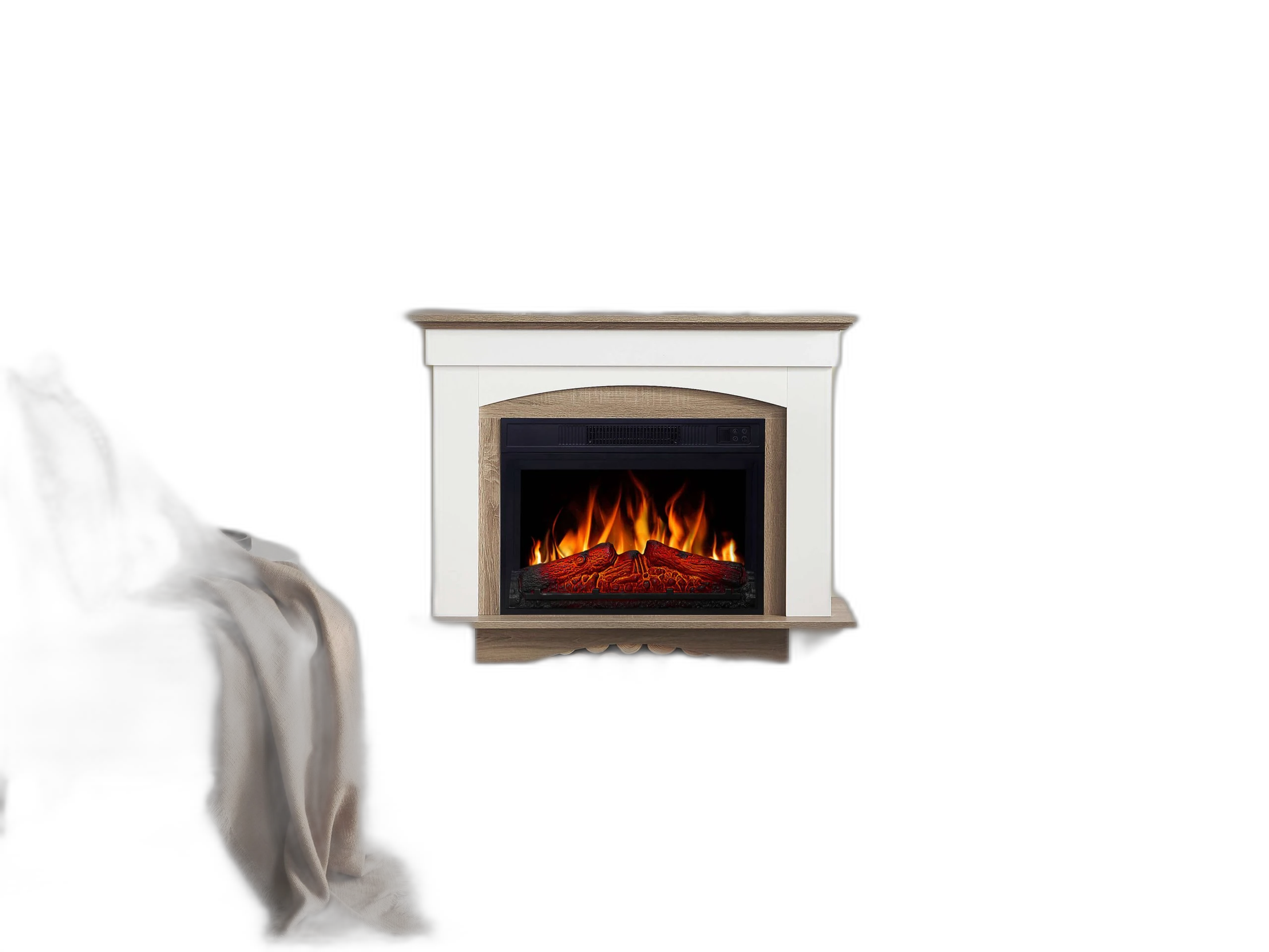 Електрокамін ArtiFlame Woodley AF23S білий / дуб сірий