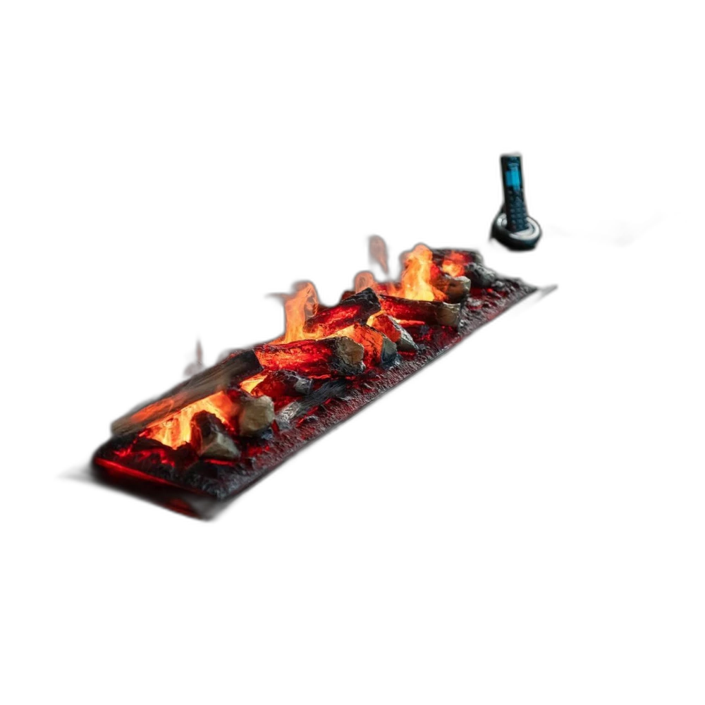 Електрокамін паровий A-Fire Cassette SF100 LOG Multicolor зі справжнім 3D ефектом полумʼя, звуком, дровами та кольоровим полумʼям, розмір 1012x271x232