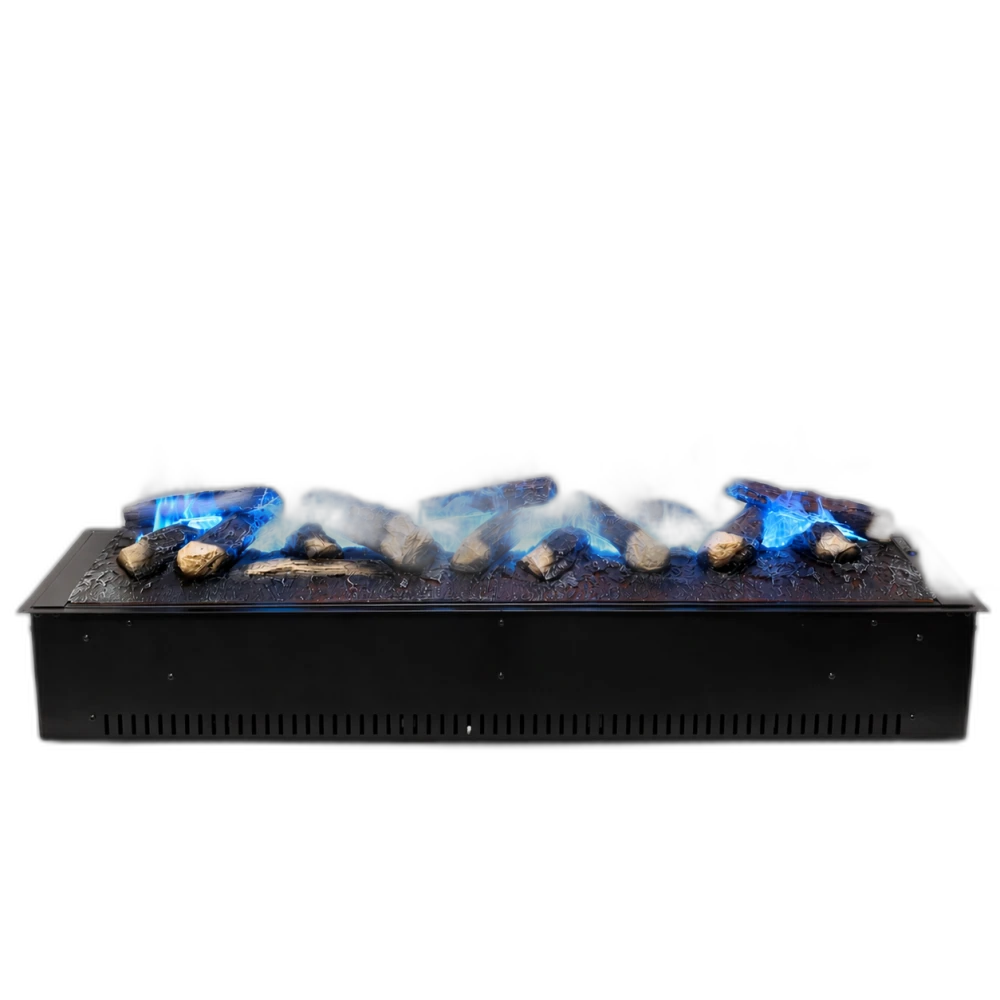 Електрокамін паровий A-Fire Cassette SF100 LOG Multicolor зі справжнім 3D ефектом полумʼя, звуком, дровами та кольоровим полумʼям, розмір 1012x271x232