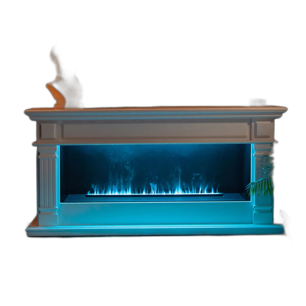 Електрокамін паровий A-Fire Cassette SF100 LOG Multicolor зі справжнім 3D ефектом полумʼя, звуком, дровами та кольоровим полумʼям, розмір 1012x271x232