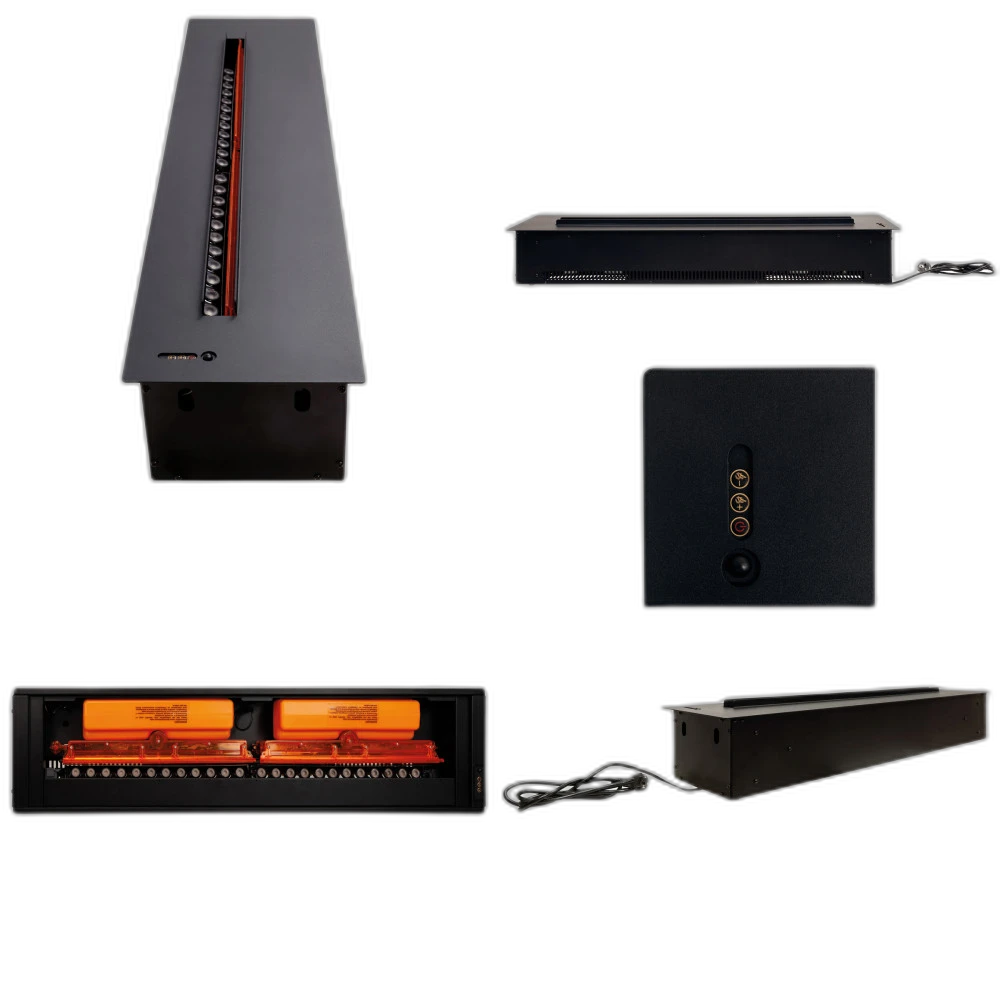 Електрокамін паровий A-Fire Cassette SF100 LOG Multicolor зі справжнім 3D ефектом полумʼя, звуком, дровами та кольоровим полумʼям, розмір 1012x271x232