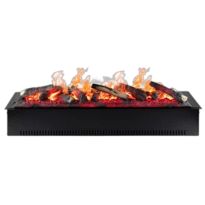 Електрокамін паровий A-Fire Cassette SF100 LOG Multicolor зі справжнім 3D ефектом полумʼя, звуком, дровами та кольоровим полумʼям, розмір 1012x271x232